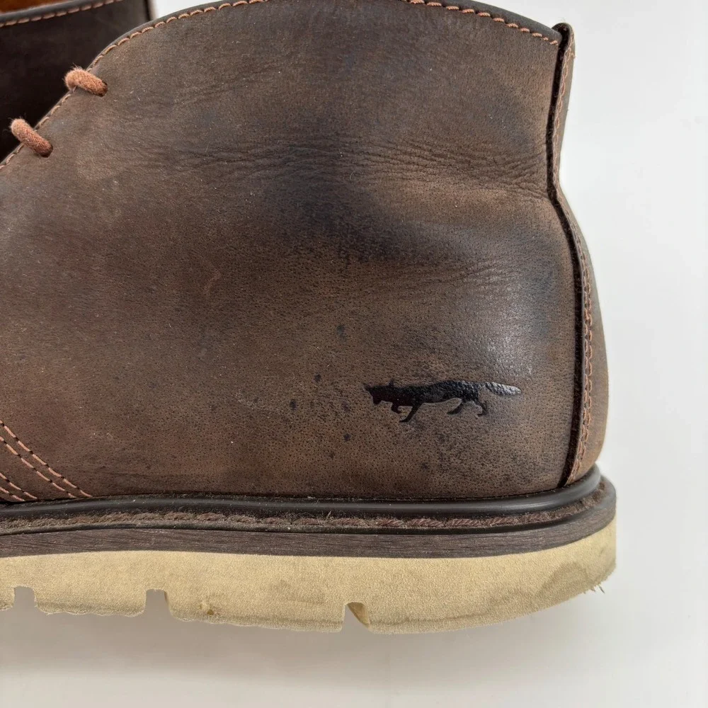 Good Golden Fox Mens Chukka Boots 9.5 Brown Leather Wedge Sole Lace Up Americana